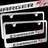 Brand New 2PCS Charger R/T Chrome Plated Brass License Plate Frame Officially Licensed