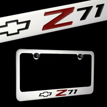 Load image into Gallery viewer, Brand New 2PCS Z71 Chrome Plated Brass License Plate Frame Officially Licensed