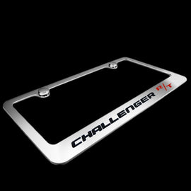 Brand New 2PCS Challenger R/T Chrome Plated Brass License Plate Frame Officially Licensed