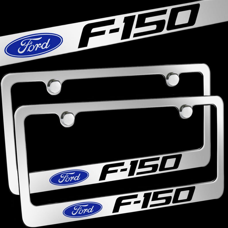 Brand New 2PCS F150 Chrome Plated Brass License Plate Frame Officially Licensed