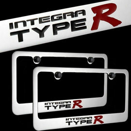 Brand New 2PCS ACURA INTEGRA TYPE R Chrome Plated Brass License Plate Frame Officially Licensed