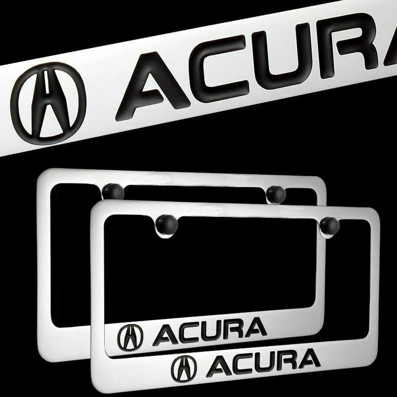 Brand New 2PCS ACURA Chrome Plated Brass License Plate Frame Officially Licensed