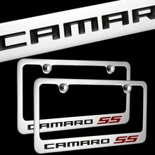 Load image into Gallery viewer, Brand New 2PCS Camaro SS Chrome Plated Brass License Plate Frame Officially Licensed