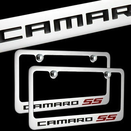 Brand New 2PCS Camaro SS Chrome Plated Brass License Plate Frame Officially Licensed