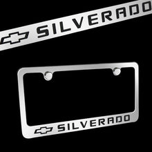 Load image into Gallery viewer, Brand New 1PCS Chevrolet Silverado Chrome Plated Brass License Plate Frame Officially Licensed