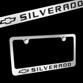 Brand New 1PCS Chevrolet Silverado Chrome Plated Brass License Plate Frame Officially Licensed