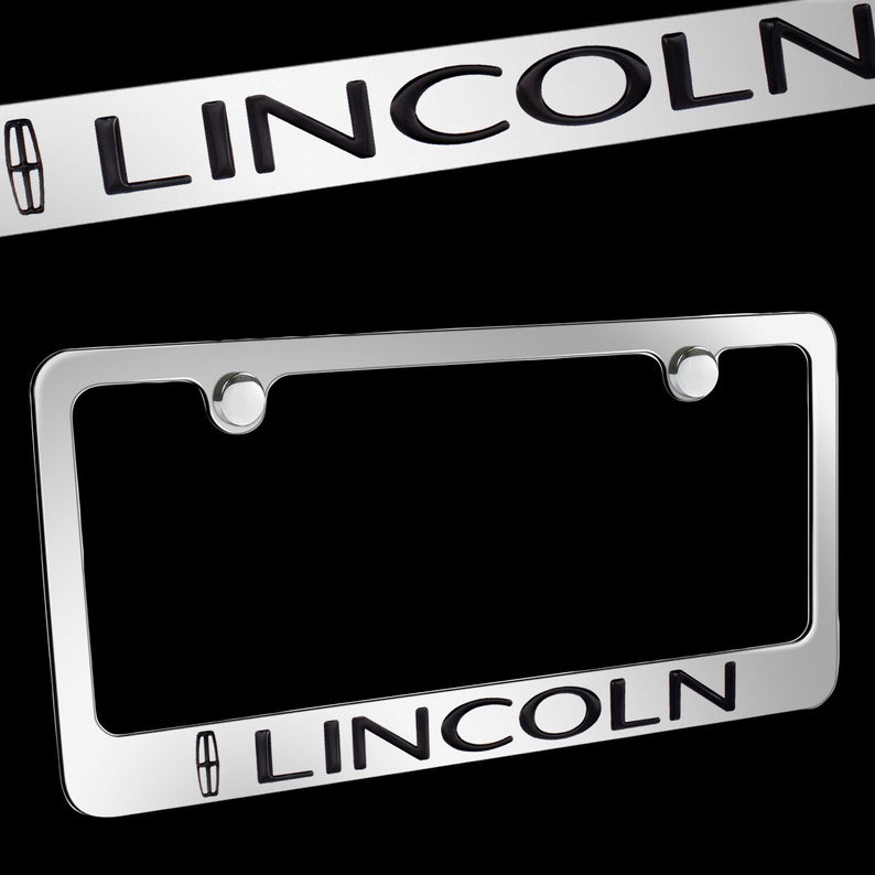 Brand New 1PCS LINCOLN Chrome Plated Brass License Plate Frame Officially Licensed