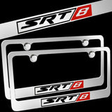 Brand New 2PCS SRT8 Chrome Plated Brass License Plate Frame Officially Licensed