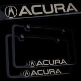 Brand New 2PCS Acura Black Stainless Steel License Plate Frame Officially Licensed