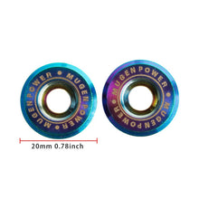 Load image into Gallery viewer, Brand New 4PCS JDM Mugen Power Neo-Chrome License Plate Frame Bolts Screws Fasteners Universal