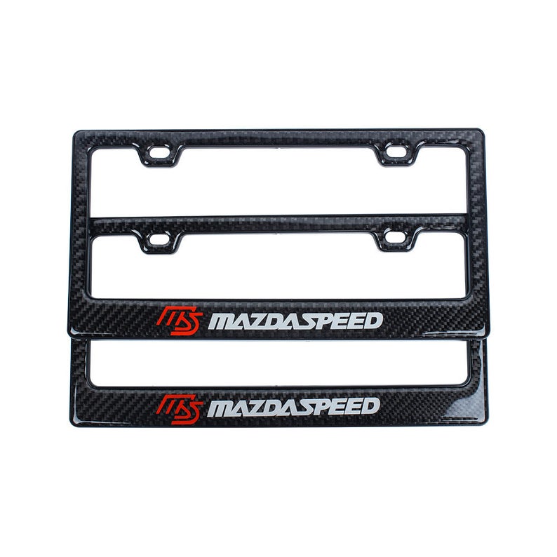 Brand New Universal 100% Real Carbon Fiber Mazdaspeed License Plate Frame - 2PCS