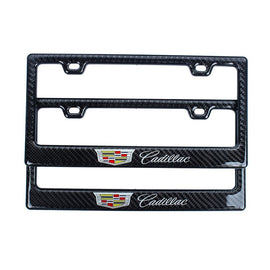 Brand New Universal 100% Real Carbon Fiber Cadillac License Plate Frame - 2PCS