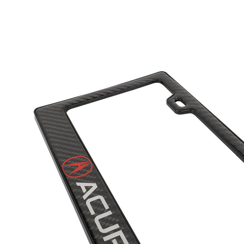 Brand New Universal 100% Real Carbon Fiber Acura License Plate Frame - 1PCS