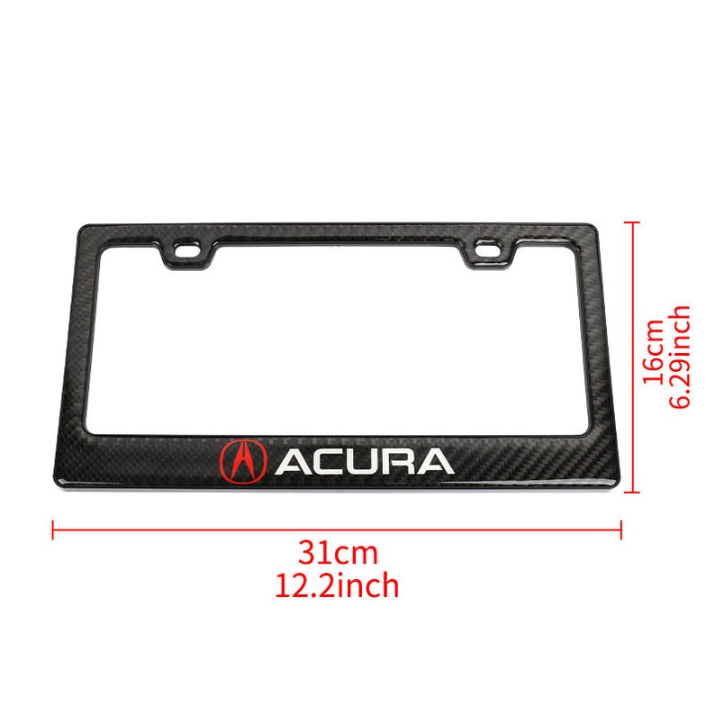 Brand New Universal 100% Real Carbon Fiber Acura License Plate Frame - 1PCS