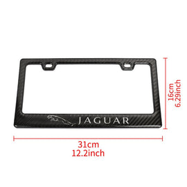 Brand New Universal 100% Real Carbon Fiber Jaguar License Plate Frame - 2PCS