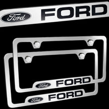 Load image into Gallery viewer, Brand New 2PCS Ford Chrome Stainless Steel License Plate Frame Officially Licensed