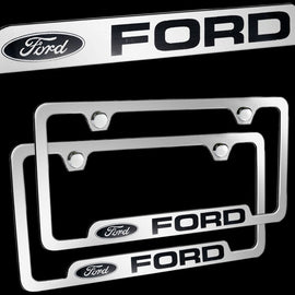 Brand New 2PCS Ford Chrome Stainless Steel License Plate Frame Officially Licensed