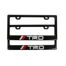 Brand New Universal 100% Real Carbon Fiber TRD License Plate Frame - 2PCS