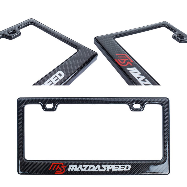 Brand New Universal 100% Real Carbon Fiber Mazdaspeed License Plate Frame - 1PCS