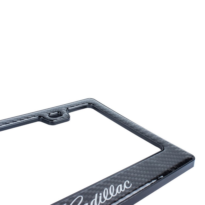 Brand New Universal 100% Real Carbon Fiber Cadillac License Plate Frame - 1PCS