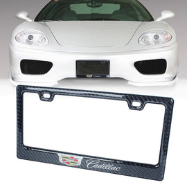 Brand New Universal 100% Real Carbon Fiber Cadillac License Plate Frame - 1PCS