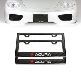 Brand New Universal 100% Real Carbon Fiber Acura License Plate Frame - 2PCS