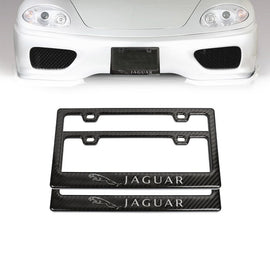 Brand New Universal 100% Real Carbon Fiber Jaguar License Plate Frame - 2PCS