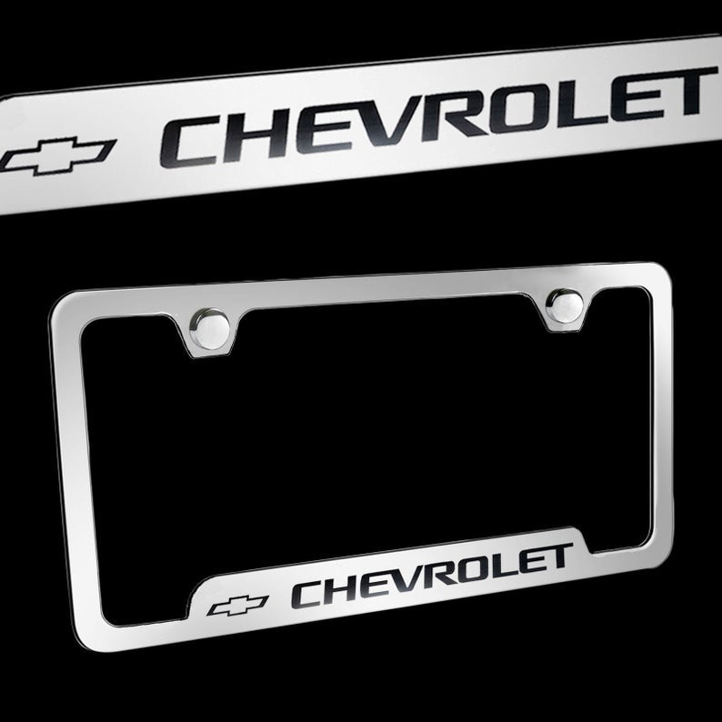 Brand New 1PCS Chevrolet Chrome Stainless Steel License Plate Frame Officially Licensed