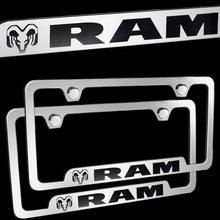 Load image into Gallery viewer, Brand New 2PCS Ram Chrome Stainless Steel License Plate Frame Officially Licensed