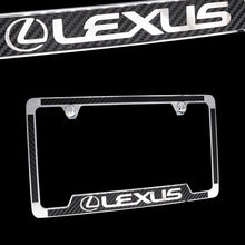 Load image into Gallery viewer, Brand New 1PCS Official Licensed Product Lexus Carbon Fiber Stainless Steel License Plate Frame