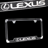 Brand New 1PCS Official Licensed Product Lexus Carbon Fiber Stainless Steel License Plate Frame