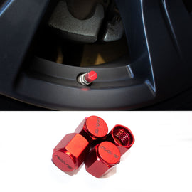 Brand New 4PCS VOLKRACING RAY TIRE Valve Stem Caps Forged Aluminum Red Universal Jdm