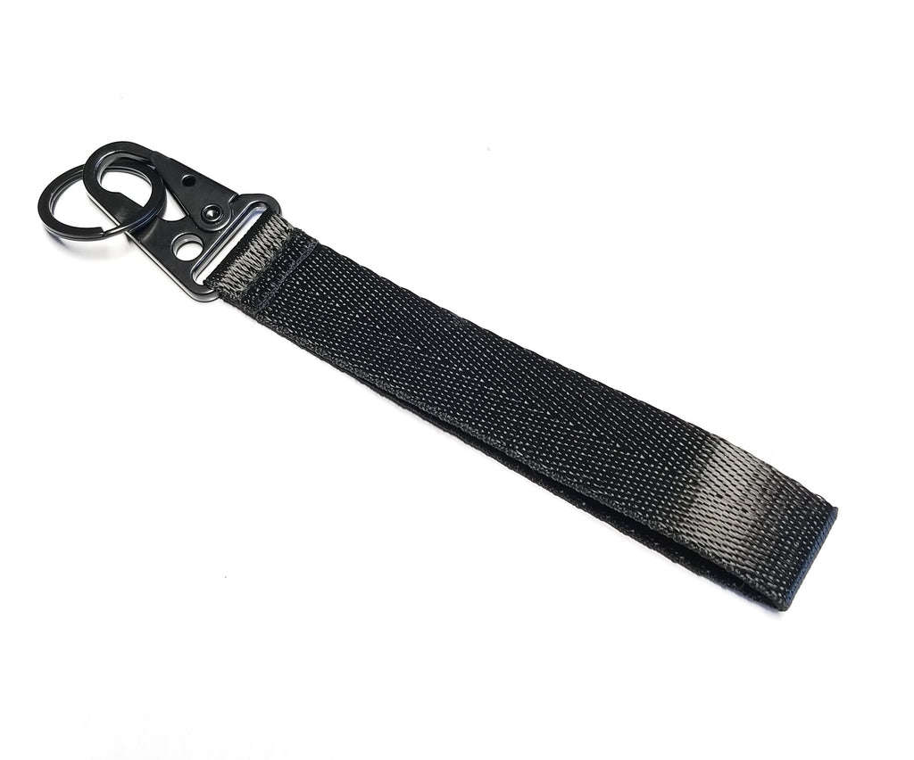 BRAND New JDM Beginner Leaf Black Racing Keychain Metal key Ring Hook Strap Lanyard Universal