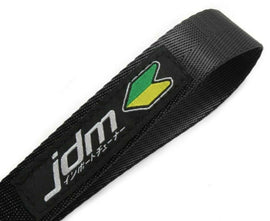 BRAND New JDM Beginner Leaf Black Racing Keychain Metal key Ring Hook Strap Lanyard Universal