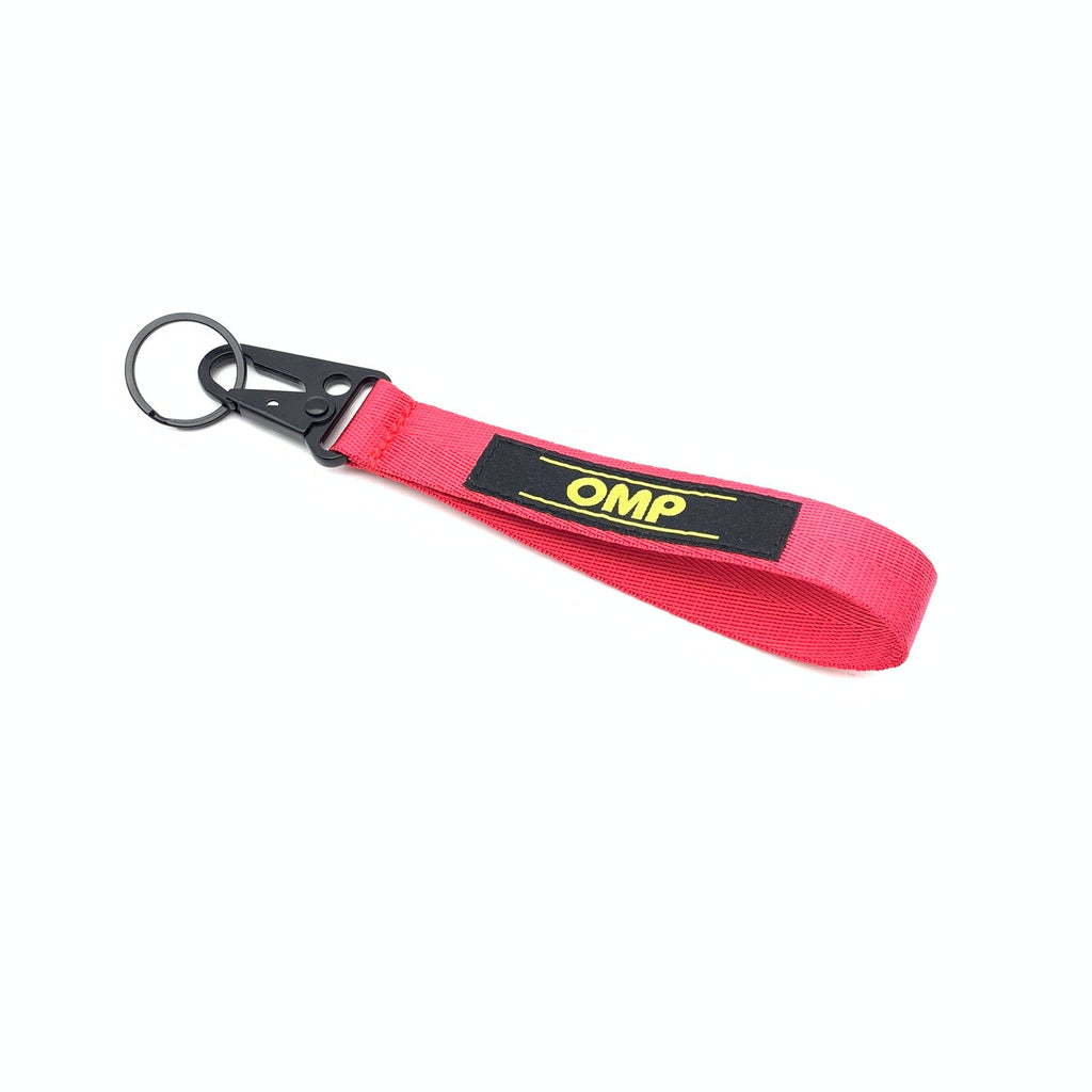 BRAND New JDM OMP Red Racing Keychain Metal key Ring Hook Strap Lanyard Universal
