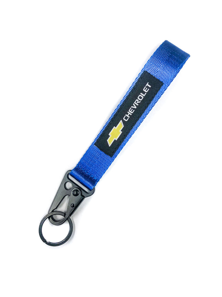 BRAND New JDM Chevrolet Blue Racing Keychain Metal key Ring Hook Strap Lanyard Universal