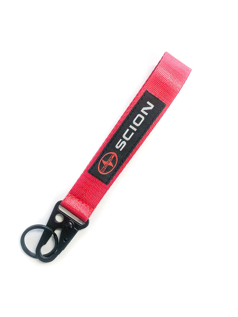 BRAND New JDM SCION Red Racing Keychain Metal key Ring Hook Strap Lany ...