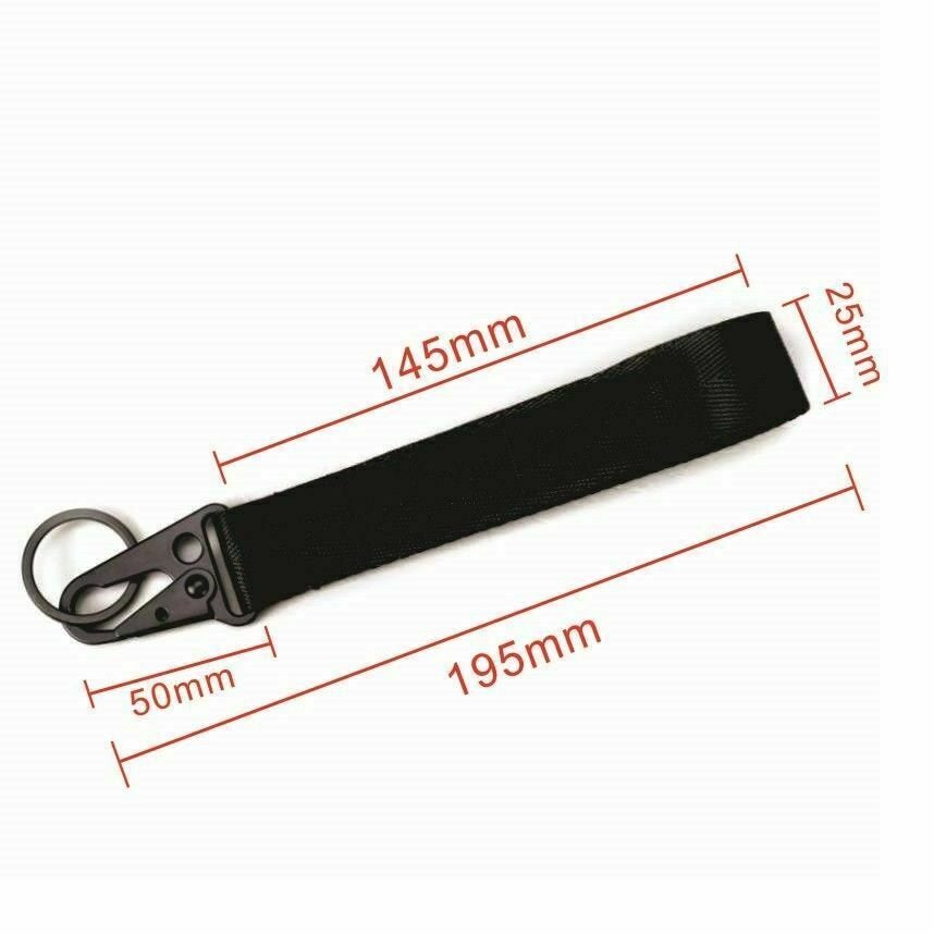BRAND New JDM Beginner Leaf Black Racing Keychain Metal key Ring Hook Strap Lanyard Universal