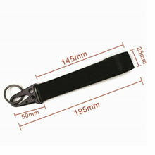 Load image into Gallery viewer, BRAND New JDM Beginner Leaf Black Racing Keychain Metal key Ring Hook Strap Lanyard Universal