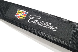 BRAND New JDM Cadillac Leaf Black Racing Keychain Metal key Ring Hook Strap Lanyard Universal