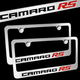 Brand New 2PCS Camaro RS Chrome Plated Brass License Plate Frame Officially Licensed