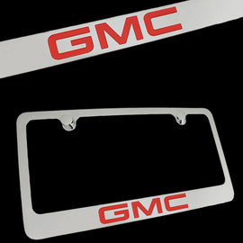 Brand New 1PCS GMC Chrome Plated Brass License Plate Frame Officially Licensed