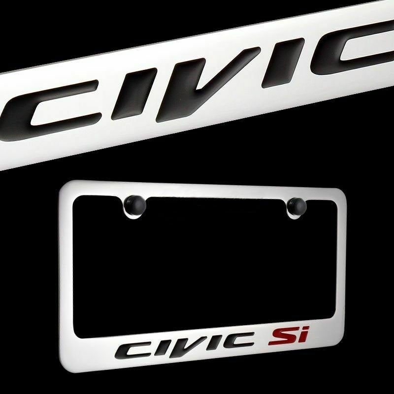 Brand New 1PCS CIVIC SI Chrome Plated Brass License Plate Frame Officially Licensed