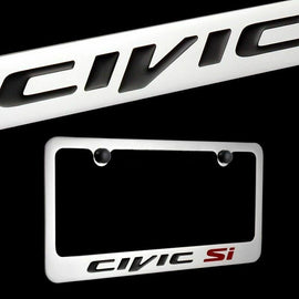 Brand New 1PCS CIVIC SI Chrome Plated Brass License Plate Frame Officially Licensed