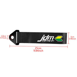 Brand New Jdm Beginner Leaf Race High Strength Black Tow Towing Strap Hook For Front / REAR BUMPER JDM