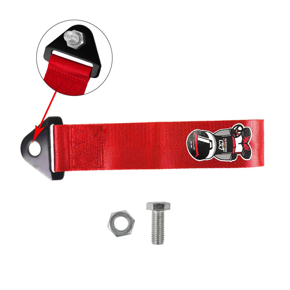 Brand New Mugen Racer High Strength Red Tow Towing Strap Hook For Front / REAR BUMPER JDM