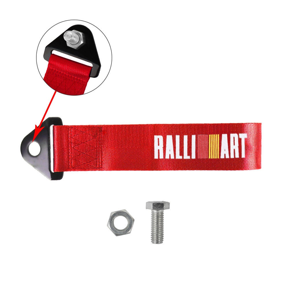 Brand New Ralliart High Strength Red Tow Towing Strap Hook For Front / REAR BUMPER JDM