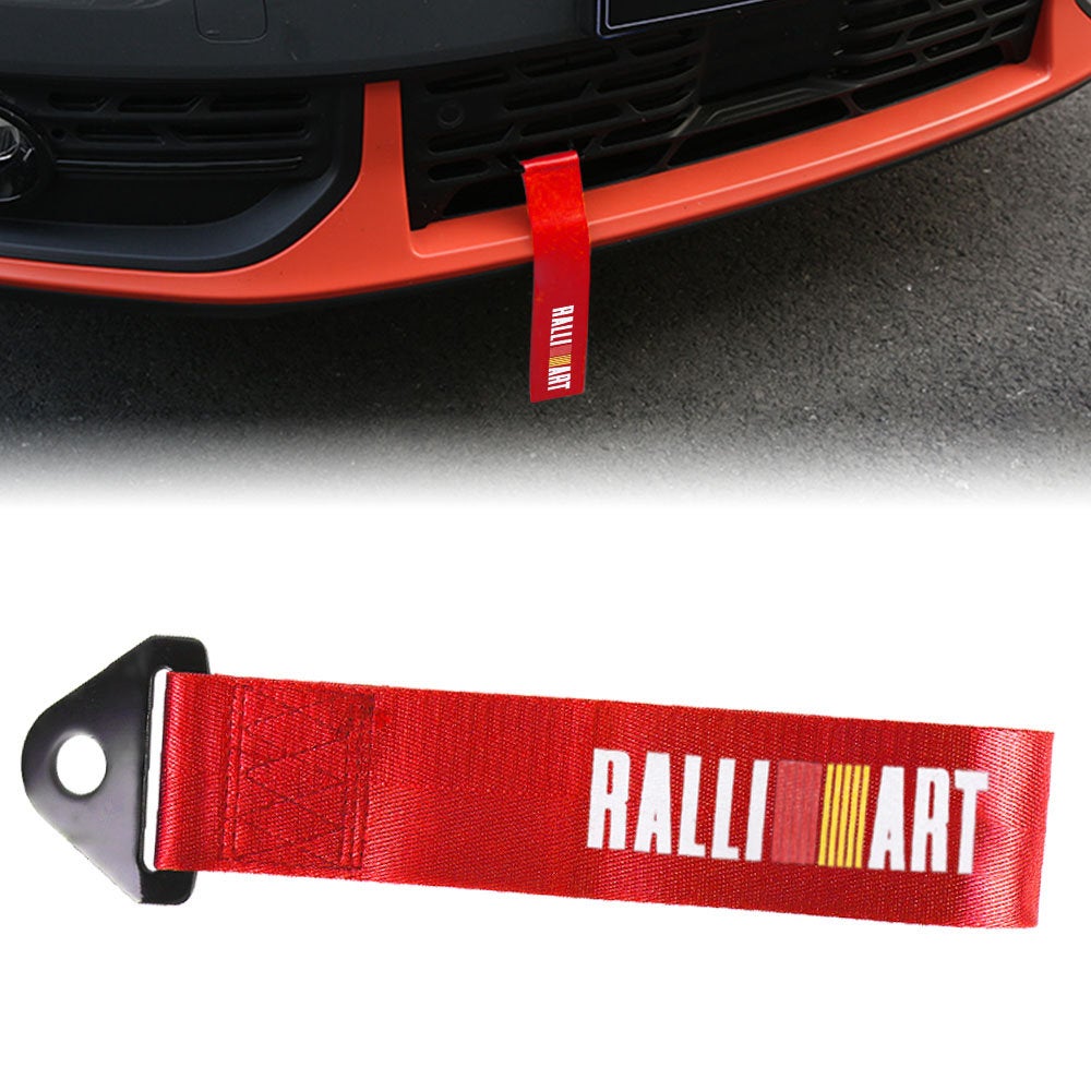 Brand New Ralliart High Strength Red Tow Towing Strap Hook For Front / REAR BUMPER JDM