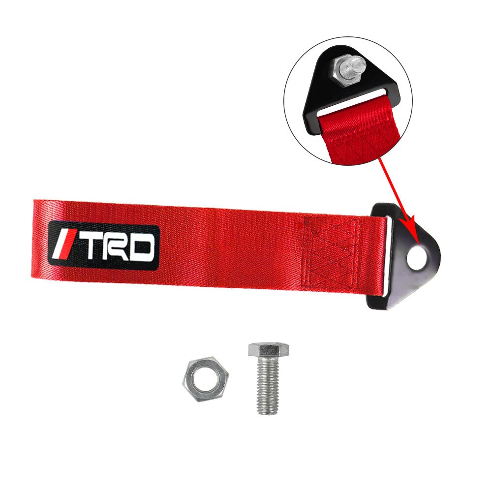 Brand New Trd High Strength Red Tow Towing Strap Hook For Front / REAR BUMPER JDM