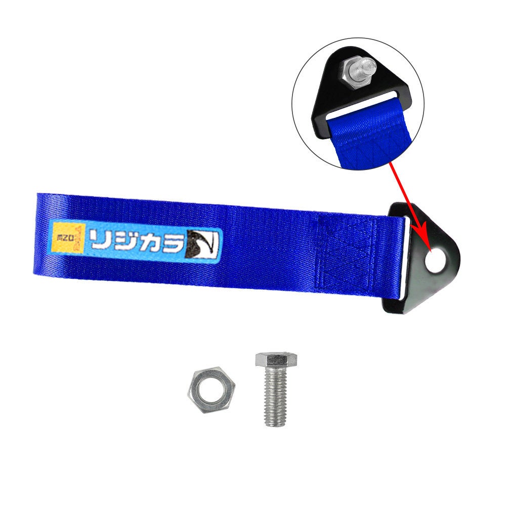 Brand New Spoon Sports High Strength Blue Tow Towing Strap Hook For Front / REAR BUMPER JDM